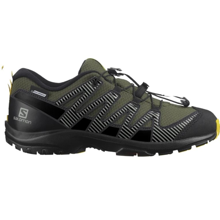 Black / Olive Salomon Xa Pro V8 CSWP Kids\' Hiking Shoes | PH 94167V